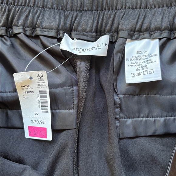 Addition Elle Black Satin Women's Trousers Sz22 - Picture 7 of 7